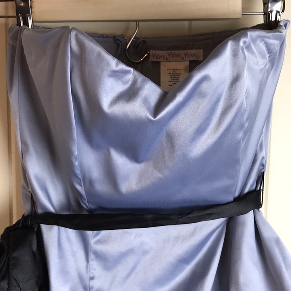 Wishes Metallic Silver Grey Prom Party Dress - Picture 4 of 8